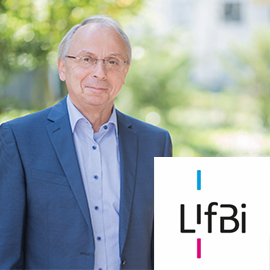 Portrait Josef Schrade und LIfBi-Logo